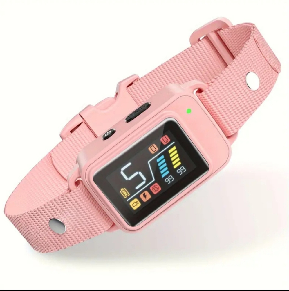 NIB Pink Rechargeable L.E.D Bark Control Collar